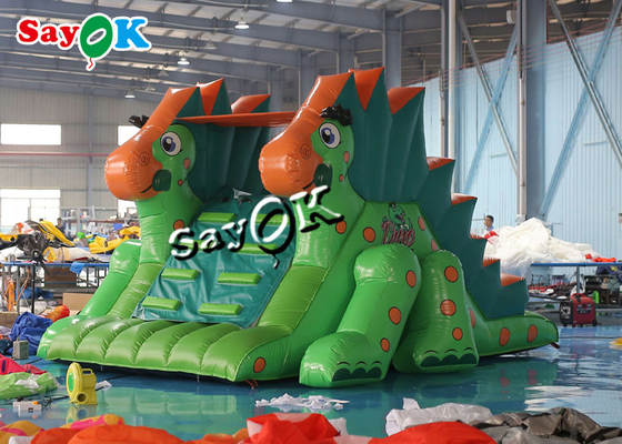 Komersial Inflatable Bouncy Slides Toddler Pvc Inflatable Dinosaur Dry Slide Untuk Taman Hiburan Luar Ruangan