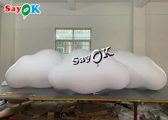 3m 10ft Produk Kustom Tiup Langit-langit Menggantung Balon Awan PVC Dengan Lampu LED