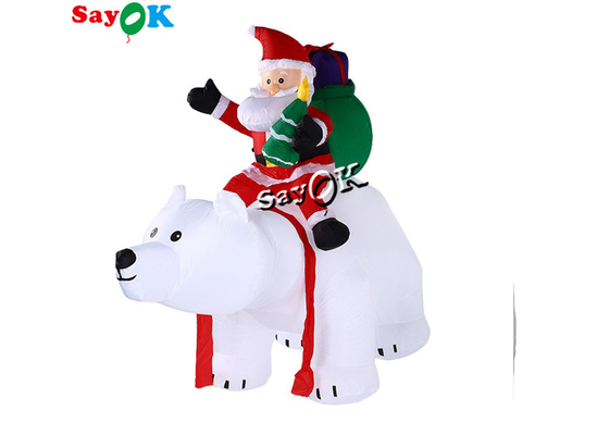 6 Kaki Xmas Dekorasi Liburan Tiup Halaman Rumput Meledakkan Santa Claus Rides Beruang Kutub