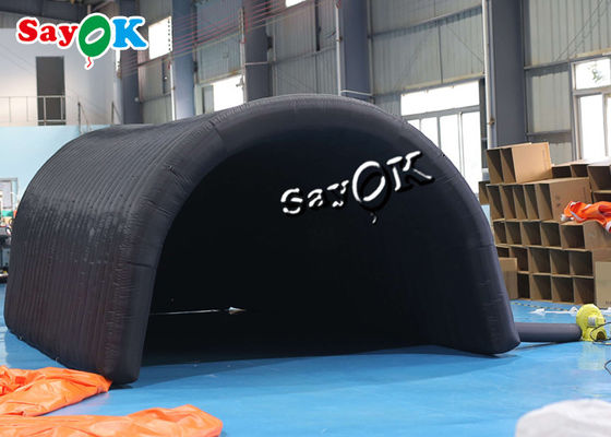 Berjalan di luar ruangan Tenda Inflatable ROHS 7.3m 24ft Hitam Tenda Saluran Inflatable Dengan Pintu
