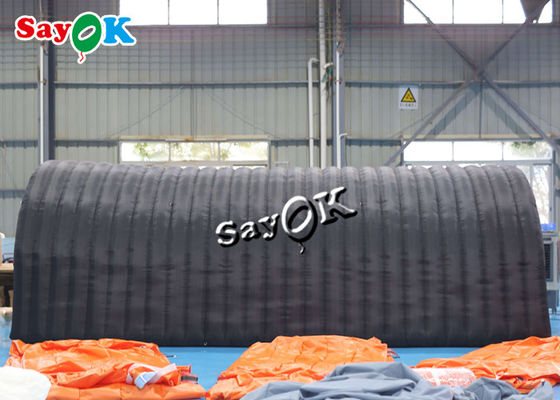 Berjalan di luar ruangan Tenda Inflatable ROHS 7.3m 24ft Hitam Tenda Saluran Inflatable Dengan Pintu