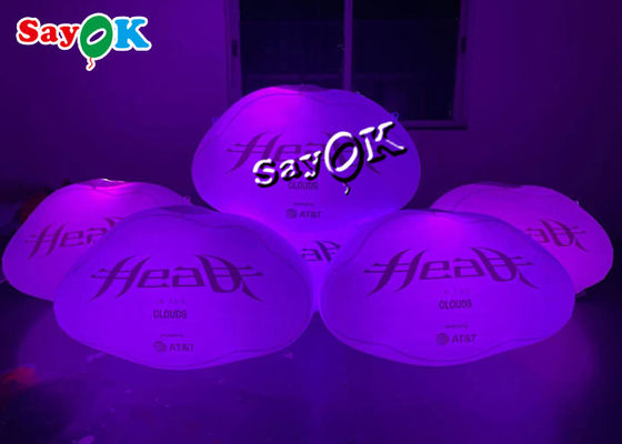 60cm Advertising Hanging Airtight Led Lighting Cloud Inflatable Dengan Pencetakan Logo