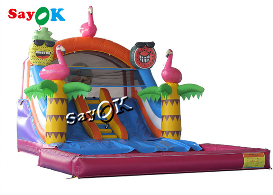 Blow Up Slip N Slide Commercial Inflatable Slide Colorful PVC Tarpaulin Inflatable Bouncer Slide Dengan Pool Set