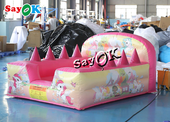 Unicorn Theme Backyard Inflatable Ball Pit Pool Dengan Air Juggler 2.4m 7ft Pink