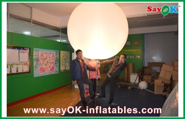 2m DIA Inflatable Pencahayaan Dekorasi, White LED Berdiri Bola Dengan Nylon Kain Untuk Iklan