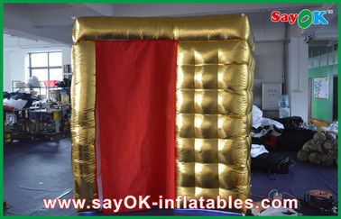 Emas LED Inflatable Photo Booth / Kuat Oxford Cloth Photobooth Dengan LED Light