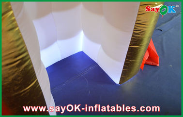 Emas LED Inflatable Photo Booth / Kuat Oxford Cloth Photobooth Dengan LED Light