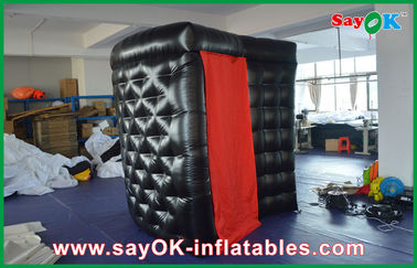 Kenyamanan Penyewaan Photo Booth Inflatable Black LED Portable Photo Booth Inflatable Dengan 2 Pintu