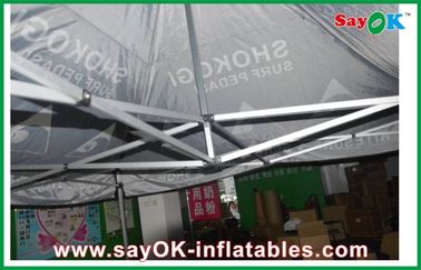 Yard Canopy Tent Tenda Lipat Luar Ruangan Hitam, Tenda Tahan Air Raksasa Dengan Bingkai Aluminium