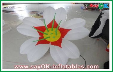 Kain putih 190T oxford Raksasa Inflatable Dekorasi Bunga Led Pencahayaan Untuk Partai