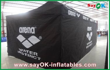 Tenda Kanopi Easy Up Rangka Aluminium Lipat Tenda Tahan Air / Tenda Luar Ruangan Raksasa Hitam