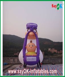 Blow Up Karakter Kartun Cantik 2m - 8m Inflatable Kartun PVC Ungu Putih Untuk Iklan
