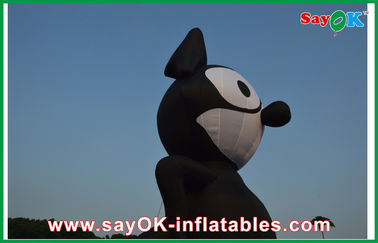 Hewan Inflatable Kain Oxford PVC Kucing Hitam Inflatable Untuk Acara / Taman Hiburan