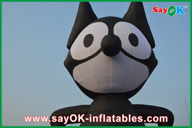 Hewan Inflatable Kain Oxford PVC Kucing Hitam Inflatable Untuk Acara / Taman Hiburan