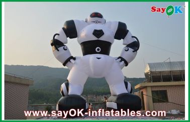 Putih / Hitam Inflatable Kartun Karakter, Robot Oxford Kain Inflatable