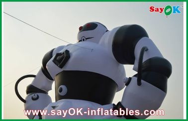 Putih / Hitam Inflatable Kartun Karakter, Robot Oxford Kain Inflatable