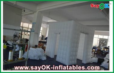 Booth Foto Pesta Kain Oxford / Booth Foto Seluler Dilapisi PVC Inflatable Menarik Dengan 2 Pintu