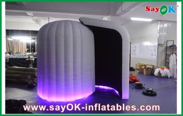 Photo Booth Wedding Props Round Inflatable Mobile Photobooth Black Inside Dengan 16 Warna Lampu Led