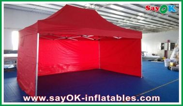 Tenda Kanopi Acara Kain Oxford Tahan Lama Tenda Pop-Up Rangka Aluminium Merah Dengan Printing