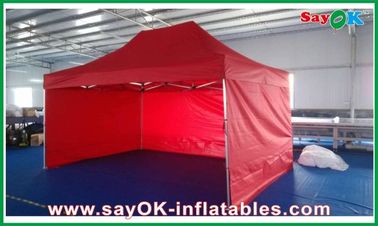 Tenda Kanopi Acara Kain Oxford Tahan Lama Tenda Pop-Up Rangka Aluminium Merah Dengan Printing