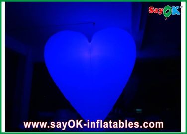 Dekorasi pihak Inflatable Jantung Diameter 2m Dengan 12 Led Pencahayaan Warna