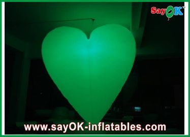 Dekorasi pihak Inflatable Jantung Diameter 2m Dengan 12 Led Pencahayaan Warna