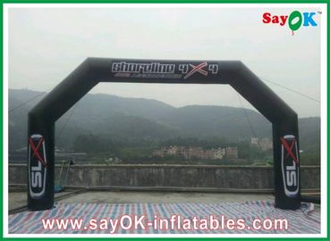 Kustom Inflatable Arch Blower Inflatable Finishing Line Arch PVC Hitam Sertifikat CE / UL