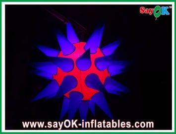 Menarik 12 Led Lighting Inflatable Star 190T Nylon Cloth Ungu Dan Merah