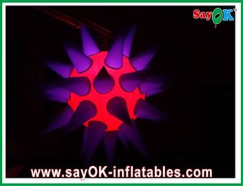 Menarik 12 Led Lighting Inflatable Star 190T Nylon Cloth Ungu Dan Merah