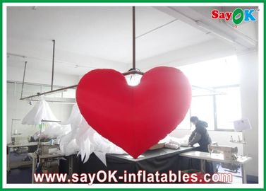 Partai Inflatable Pencahayaan Dekorasi, 190T Nylon Kain Inflatable Jantung