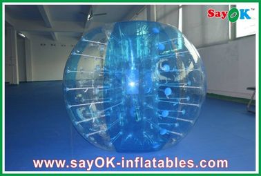 0.8mm PVC Inflatable Olahraga Permainan, Transparan / Biru Bumper Bola