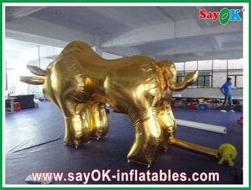 Cowboy Golden Event Inflatable Bull 0.5mm PVC Tarpaulin 4M - 8M Tinggi ROHS