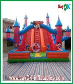 Slide Kastil Inflatable Merah Mickey Mouse Slide Air Inflatable 0,5mm PVC L6 X W3 X H5m