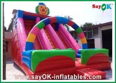 Slip dan Slide Inflatable Dengan Pool Clown Tema Slide Bouncer Inflatable Multi-Color Untuk Taman Hiburan