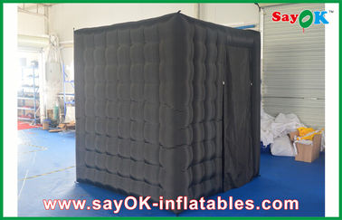 Studio Foto Profesional Black Waterproof Cube Photo Booth Inflatable 1 Pintu Tirai Untuk Acara