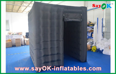 Studio Foto Profesional Black Waterproof Cube Photo Booth Inflatable 1 Pintu Tirai Untuk Acara
