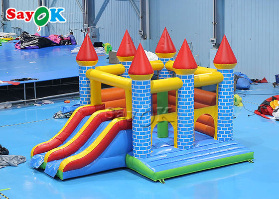 Taman Bermain Anak-anak Rumah Bouncing Tiup Warna-warni Dengan Slide 5m 16.40ft
