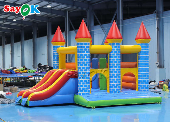 Taman Bermain Anak-anak Rumah Bouncing Tiup Warna-warni Dengan Slide 5m 16.40ft