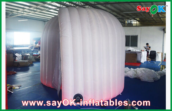 Dekorasi Pesta Inflatable Golden Inflatable Photobooth Dua Pintu Dengan Pencahayaan Blower Udara