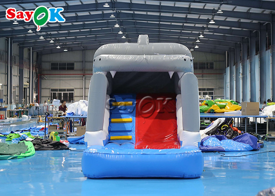Slide kecil inflatable balita PVC inflatable hiu basah dan kering Slide untuk taman hiburan