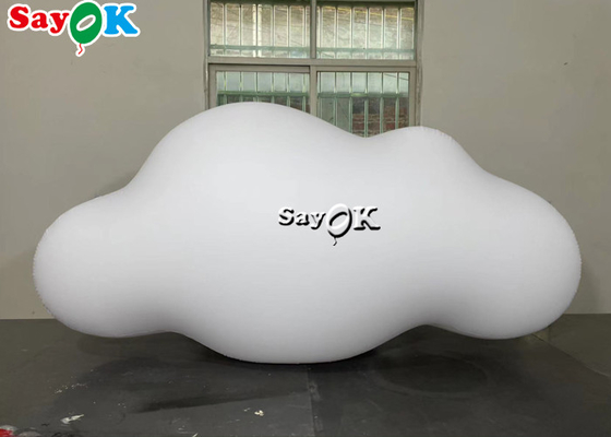 210D Oxford Custom Inflatable Products Ceiling Hanging PVC Cloud Balloon Dengan Lampu LED