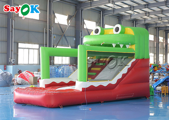 Inflatable Jumping Bouncer Inflatable Slide Sewa Anak Kecil PVC Inflatable Frog Dry Wet Slide Untuk Taman Hiburan