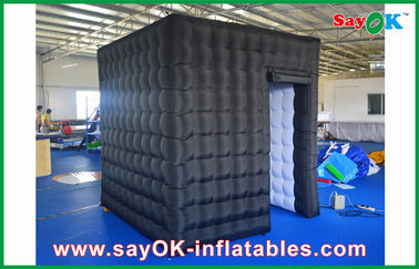 Portable Photo Booth 2.4m Black Inflatable Photo Booth, LED Light Inflatable Picture Booth