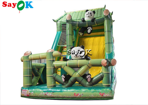 Inflatable Kids Slide Commercial Inflatable Bouncer Slide Panda Bamboo Forest Theme Inflatable Slide Slippery