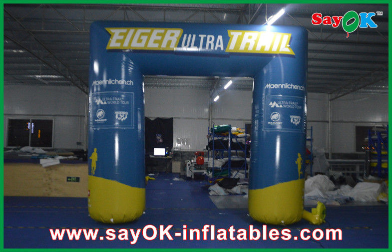 Inflatable Gantry Double Stitching Inflatable Entrance Arch Dengan Pencetakan Logo Hangout 6x3m