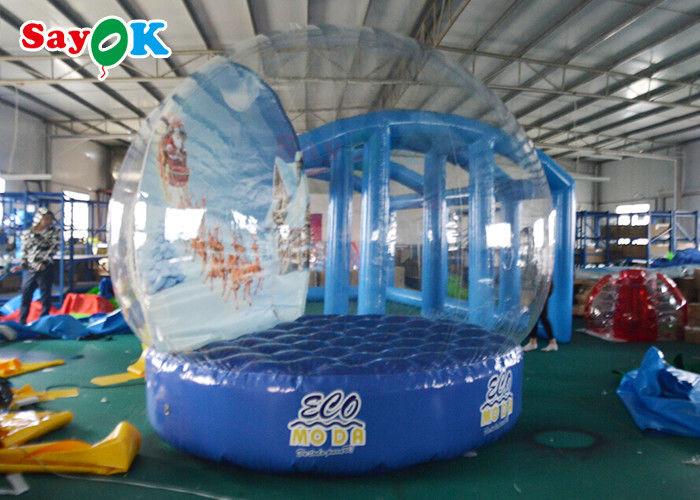 3m PVC Clear Dome Inflatable Bubble Tent Tema Natal Manusia Salju Untuk Iklan Acara
