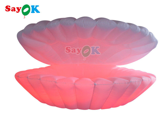 4m Giant LED Inflatable Stage Shell Kain Oxford Inflatable Led Seashell Untuk Pesta
