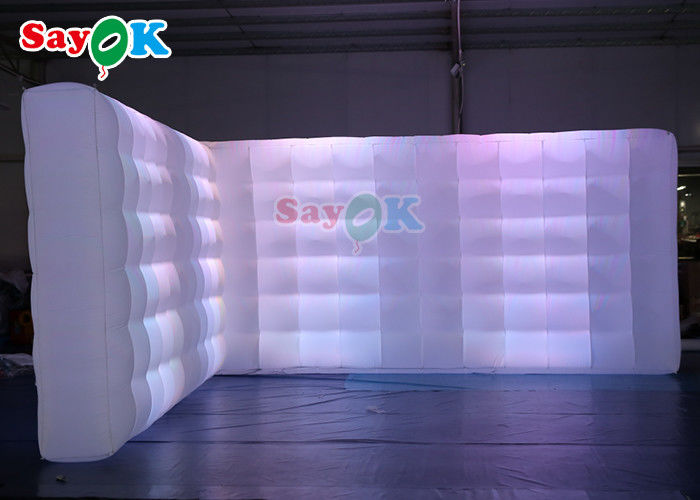 Oxord Kain Inflatable Photo Booth Backdrop Led Wall Lighting Warna-warni Inflatable Led Wall