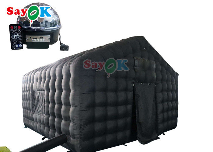 Custom Hitam Besar 20ft Tenda Udara Inflatable Party Portable LED Pencahayaan Nightclub Inflatable