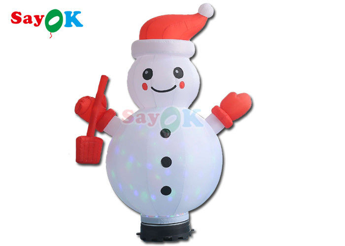 Oxford Kain Inflatable Dekorasi Liburan Air Model Pvc Inflatable Rotating Natal Snowman
